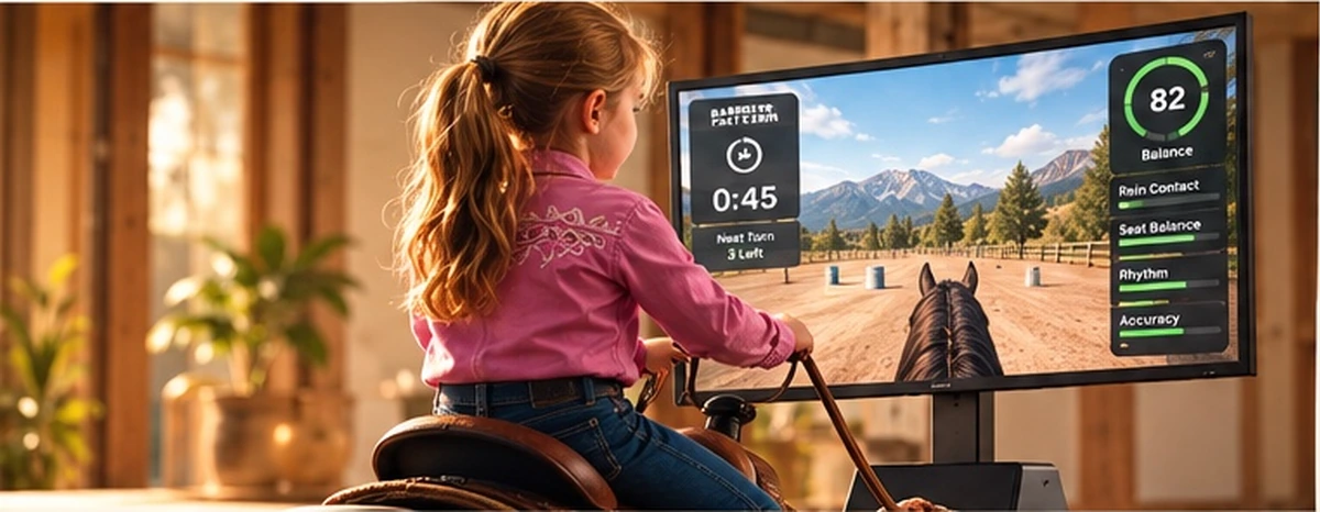 Concept visualization of a young rider practicing western riding skills on Buckhorn